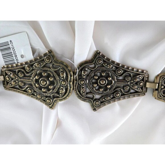 CHICO'S Balinese Stretch Belt  Size M/L NWT  Black & Antique Brass-Tone  Artisan - Picture 4 of 10